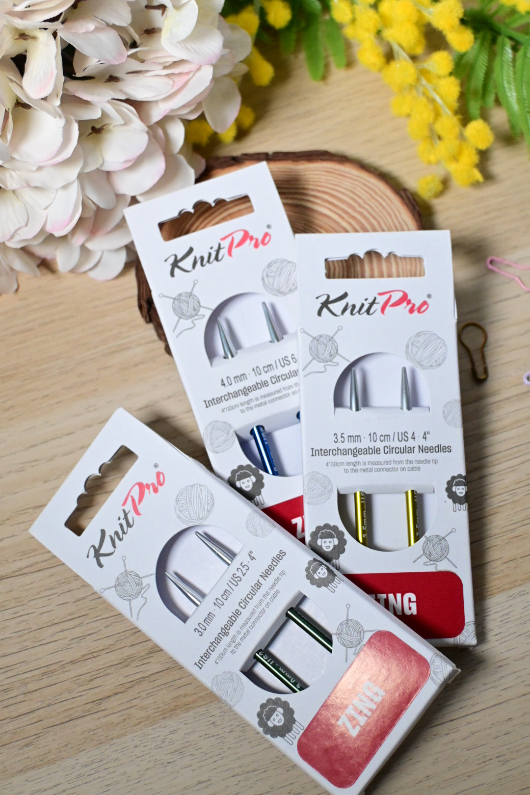 Zing - Agujas Circulares Intercambiables 10 cm Knitpro